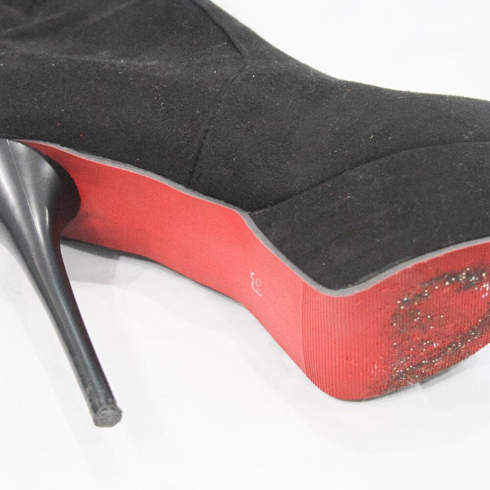 Red Sole Over Knee Platform Stiletto Boots - Picture 3 of 4
